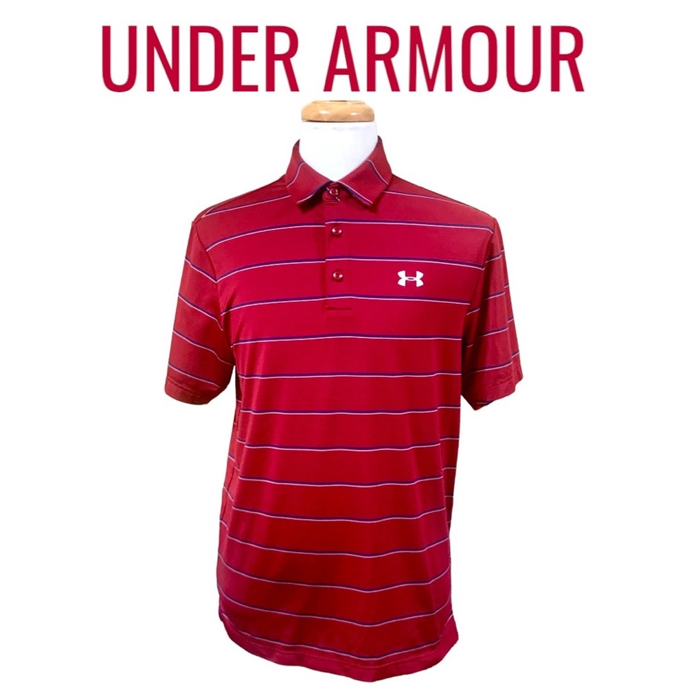 Under Armour Men’s Loose Fit Heatgear Short Sleeve Polo Shirt Red/Burgundy Med